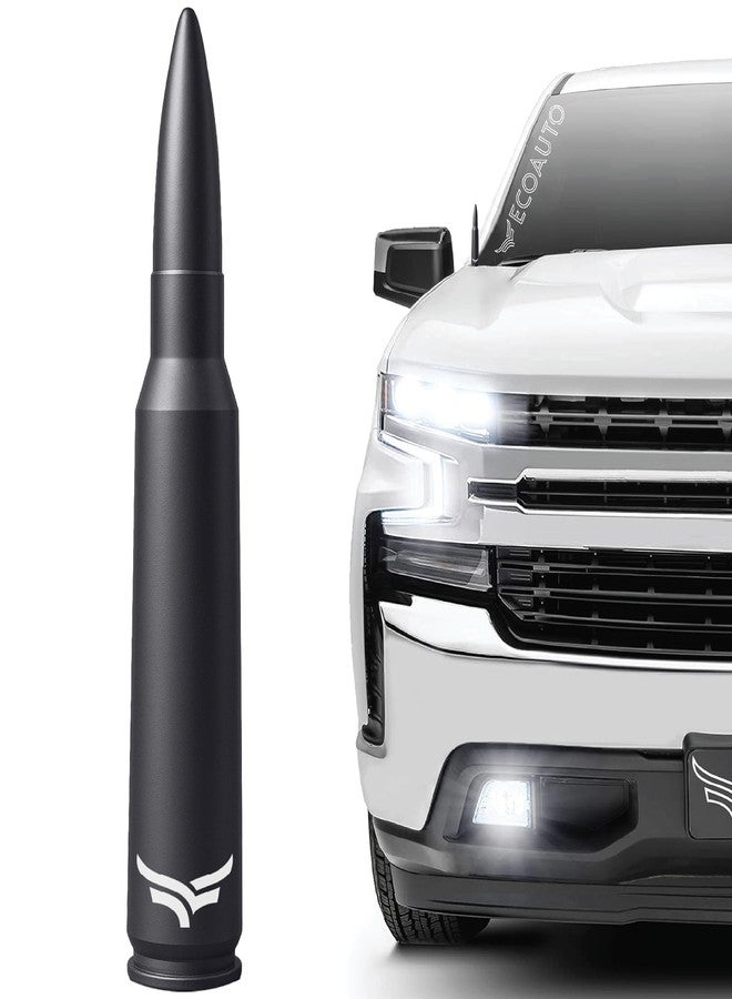 EcoAuto 50 Cal Badass Bullet Antenna® Fits Chevy Silverado & GMC Sierra Truck Accessories — Short Replacement Antenna for Trucks — Chevy Silverado 1500 Accessories — Ditch The Whip & Upgrade Your Truck - Image 1